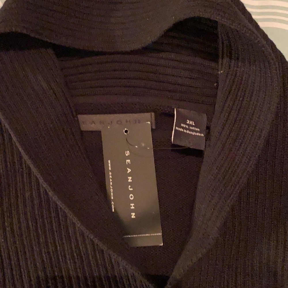 BRAND NEW W/TAGS 3xl SEAN JOHN BLACK TOGGLE FULL NECK SWEATER. GORGEOUS.